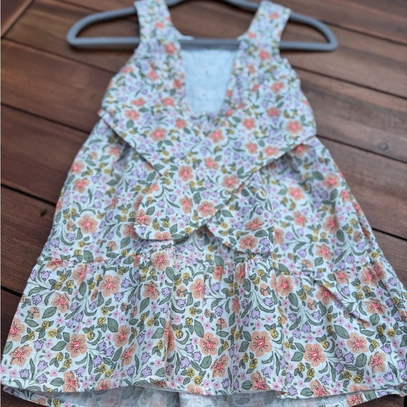 Cat & Jack Floral Kids Dress in Pink and Green Size 6/7 - Picture 2 of 11